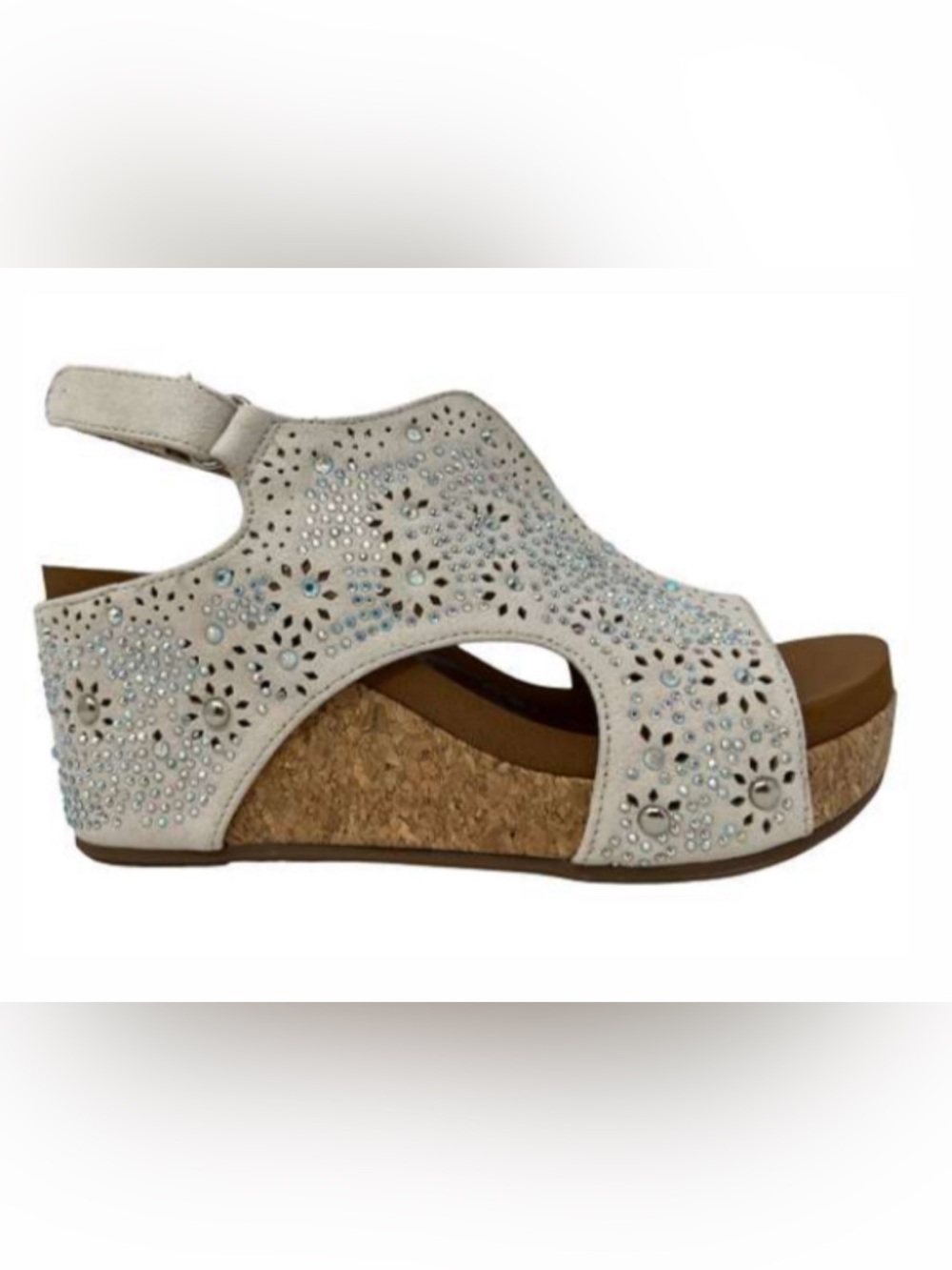 Very G Starry Nights
Crystal-Embellished White Wedge Sandals for Women